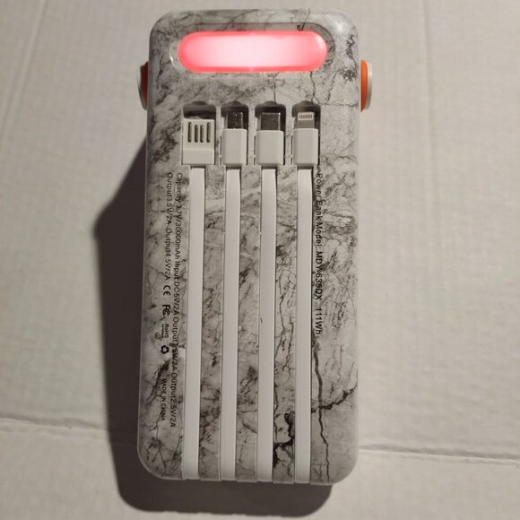 Letscom Solar Power Bank 26800mAh W/Built-In Cables & LED Light Portable Charger - Picture 6 of 9